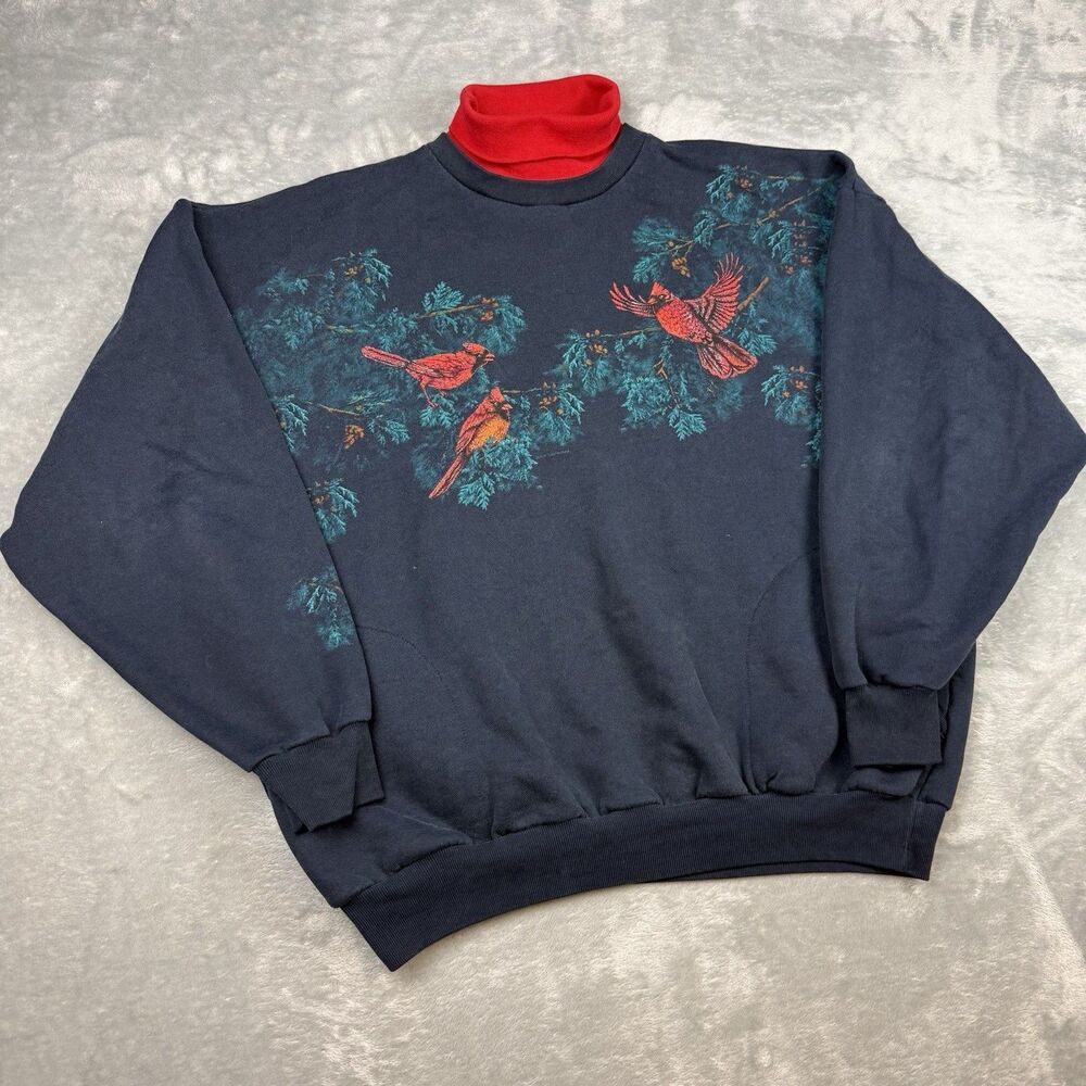 Vintage Cardinal Bird Nature Print Art Unlimited Sportswear Sweatshirt XL